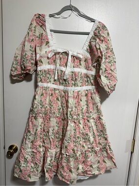 Chic soul floral puff sleeve mini dress